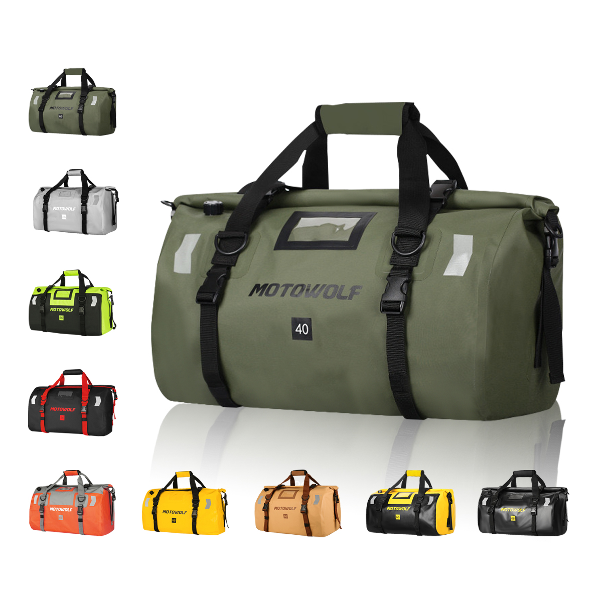 Outdoor Adventure Rafting - 40L-66L Waterproof Duffle for Motorcycle Tail