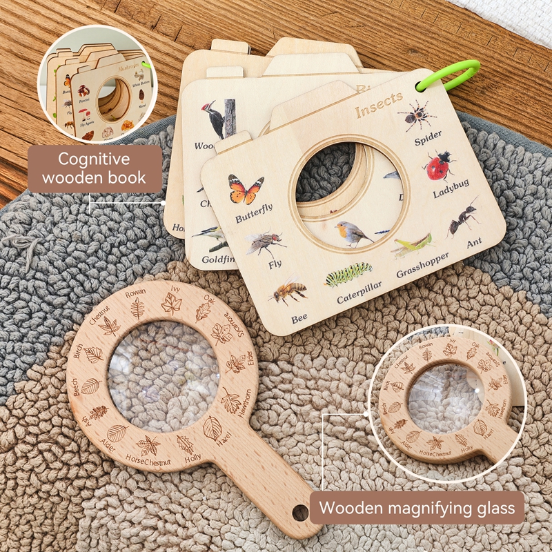 Outdoor Adventure Game - Wooden Montessori Toy Magnifying Glass Outdoor