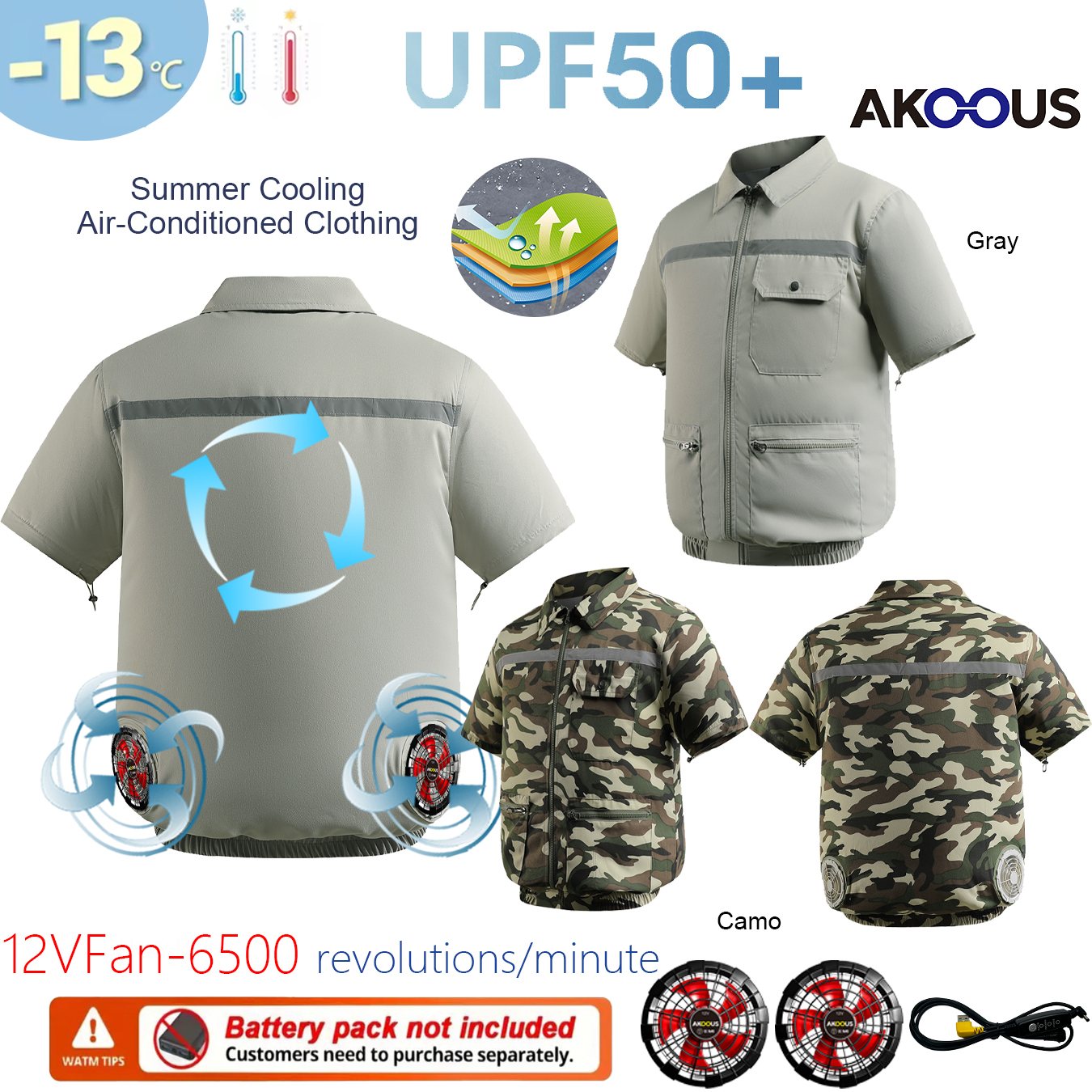 Outdoor Adventure Clothing - Summer USB 12V/5V Air Conditioned Vest