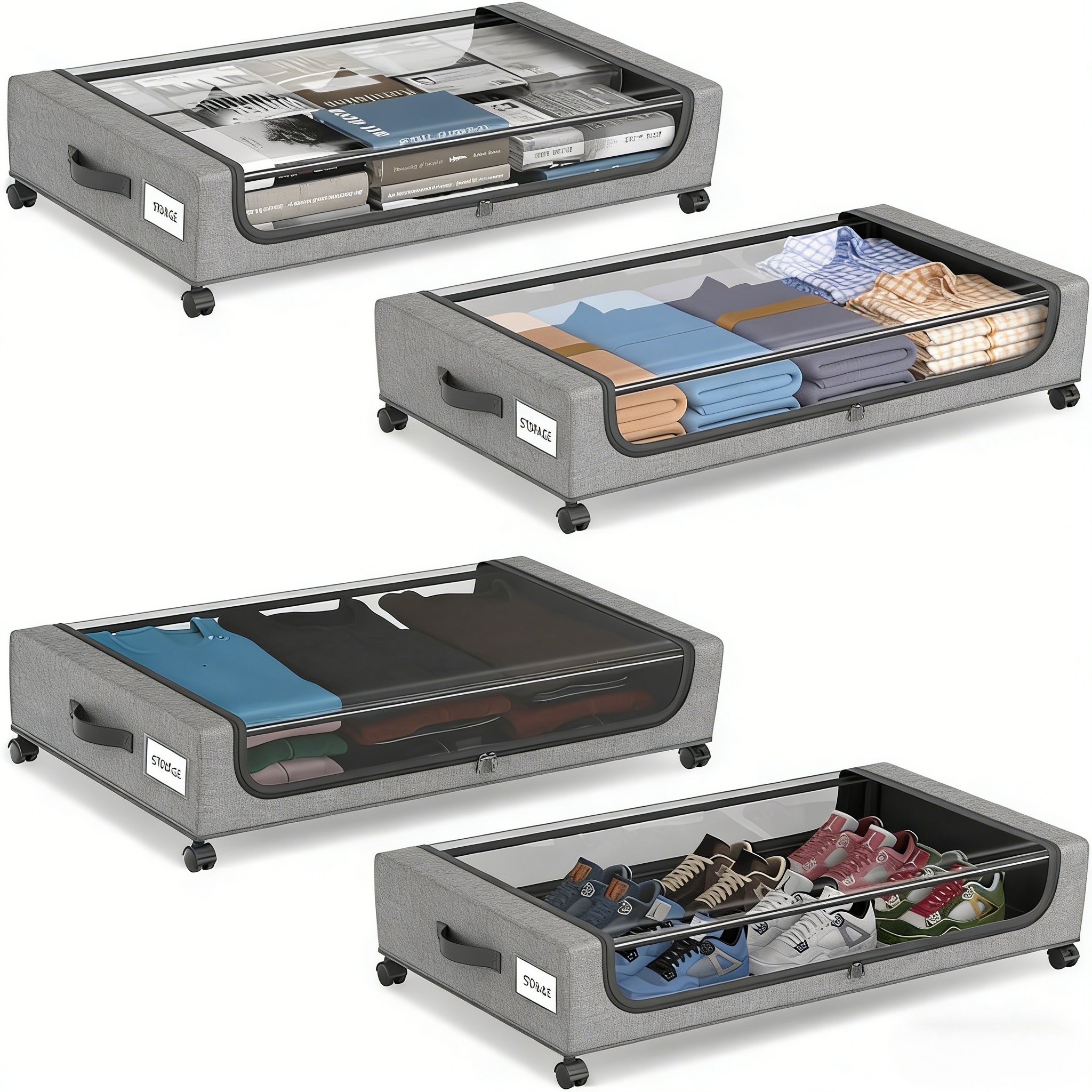4-Pack Large Under Bed Storage - Space Blanket Heavy reseña y precio