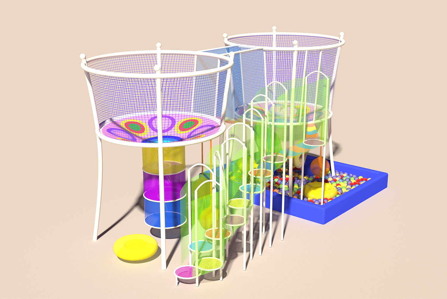 Rainbow Net Playground for Adv - Outdoor Adventure Course reseña y precio