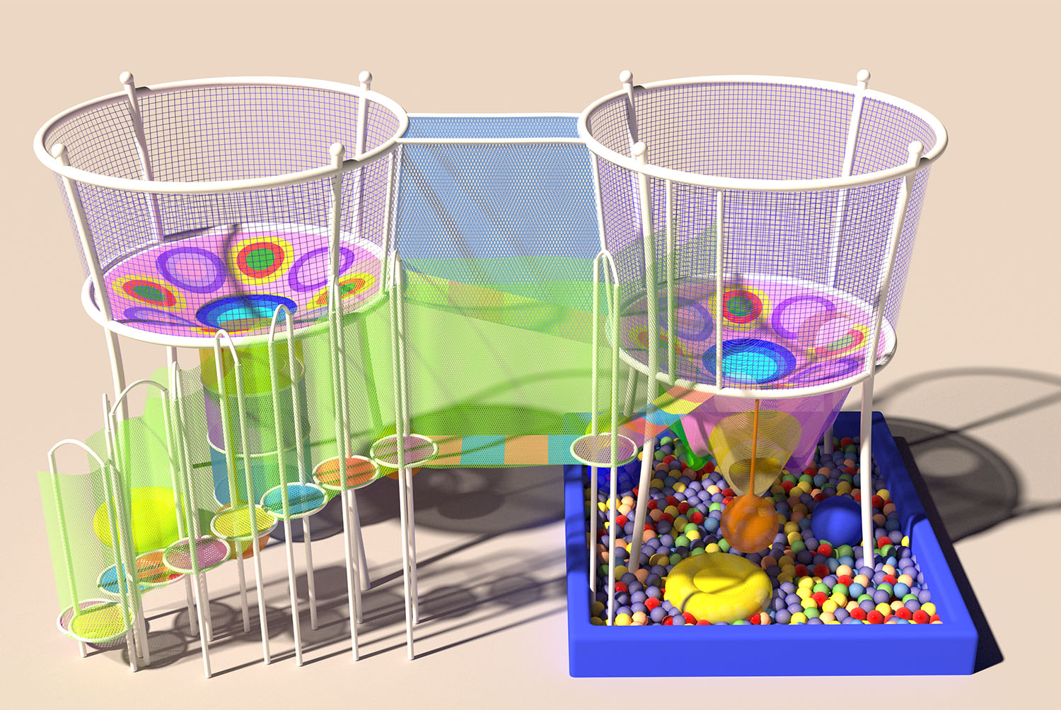 Rainbow Net Playground for Adv - Outdoor Adventure Course reseña y precio