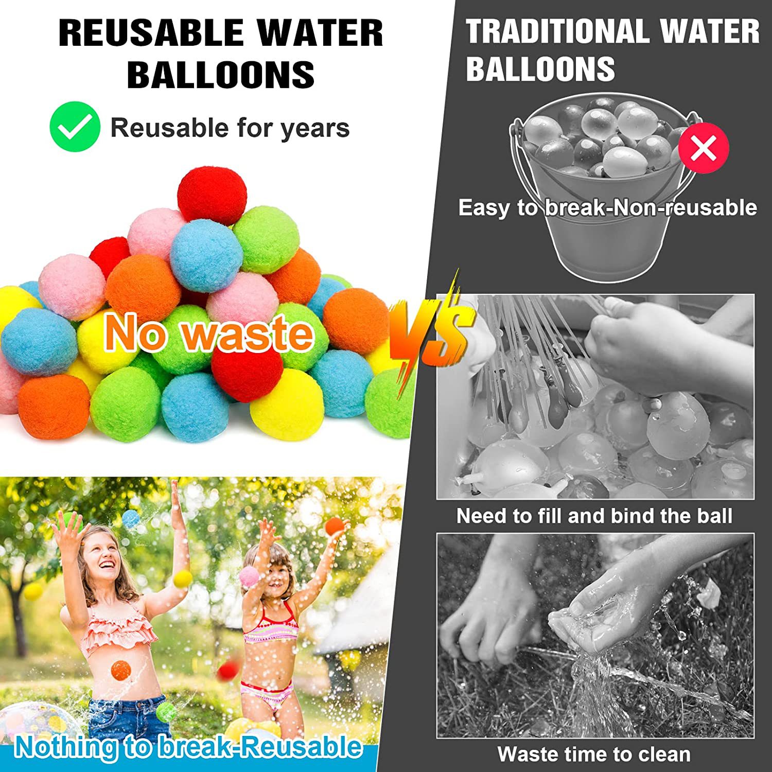 12/30/60Pcs Reusable Water Bal - Outdoor Adventure Game reseña y precio